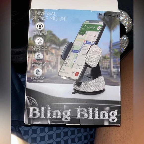 🤍🎉HP⭐️🎉Bling Bling  Universal Car phone holder mount stand - Picture 2 of 8